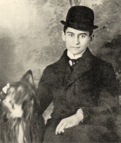 Franz Kafka with his dog, 1910 by Czech School
